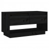 Szafka pod telewizor, czarna, 74x34x40 cm, lite drewno sosnowe