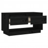 Szafka pod telewizor, czarna, 74x34x40 cm, lite drewno sosnowe