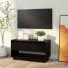 Szafka pod telewizor, czarna, 74x34x40 cm, lite drewno sosnowe