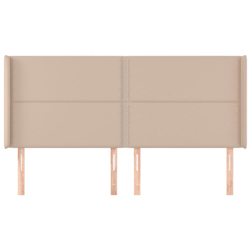 Zagłówek uszak, cappuccino, 183x16x118/128 cm, sztuczna skóra