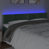 Zagłówek do łóżka z LED, ciemnozielony, 180x5x78/88 cm, aksamit