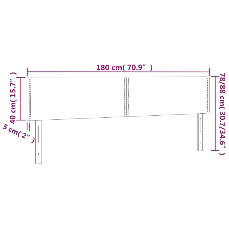 Zagłówek do łóżka z LED, ciemnozielony, 180x5x78/88 cm, aksamit