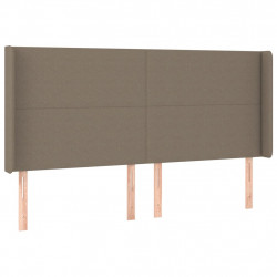 Zagłówek do łóżka z LED, taupe, 163x16x118/128 cm, tkanina