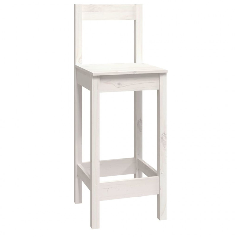 9-cz. zestaw mebli barowych, biały, lite drewno sosnowe