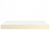 Materac kieszeniowy, kremowy, 120x200x20 cm, sztuczna skóra