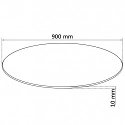 Blat stołu ze szkła hartowanego, okrągły, 900 mm