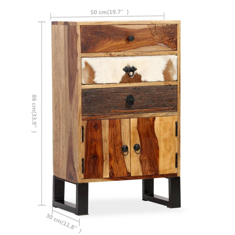 Szafka z litego drewna sheesham, 50 x 30 x 86 cm
