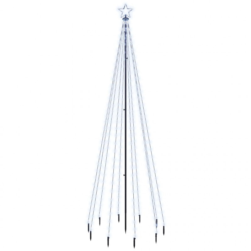 Choinka z kołkiem gruntowym, 310 zimnych białych LED, 300 cm