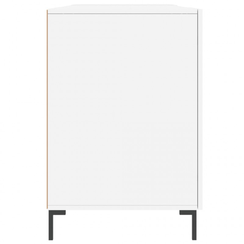 Biurko białe z połyskiem, 140x50x75 cm, materiał drewnopochodny