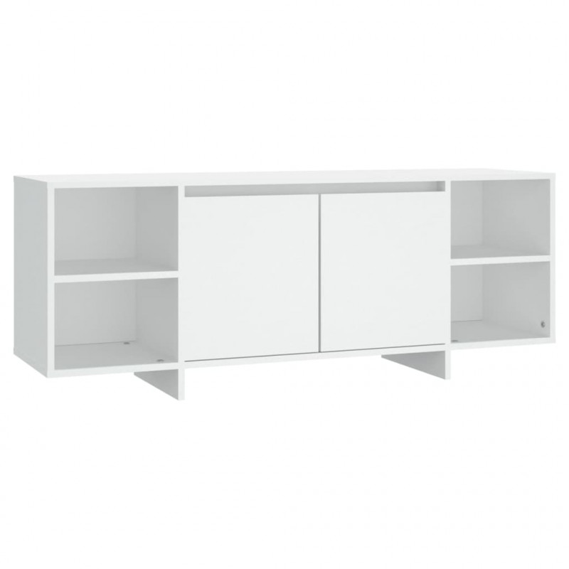 Szafka pod TV, biała, 130x35x50 cm, materiał drewnopochodny