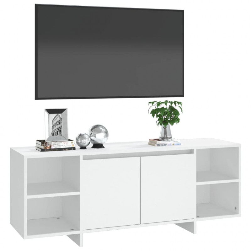 Szafka pod TV, biała, 130x35x50 cm, materiał drewnopochodny
