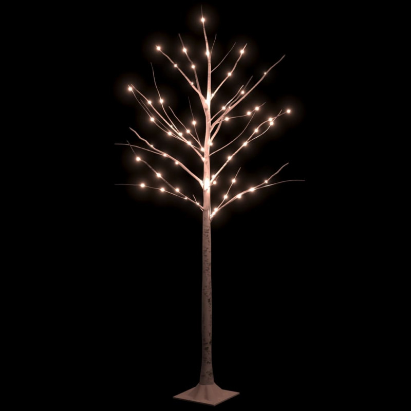 Brzoza z oświetleniem, 72 ciepłe białe LED, 150 cm