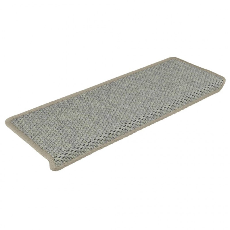 Samoprzylepne nakładki na schody, 15 szt., 65x21x4 cm, szare