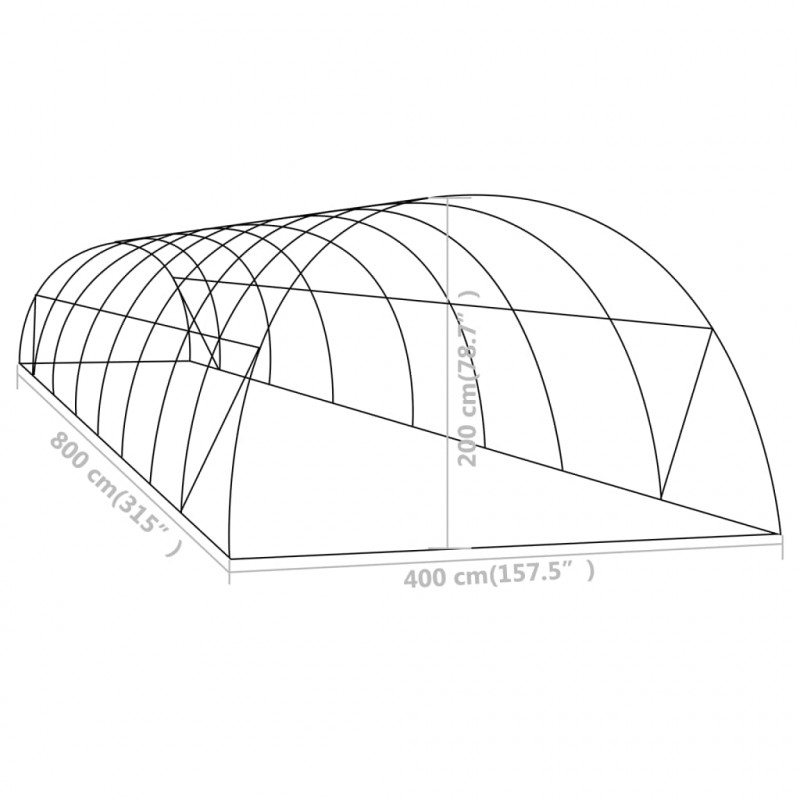 Szklarnia ogrodowa, 32 m², 8 x 4 x 2 m