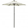 Parasol ogrodowy z LED, piaskowy, 200x211 cm, aluminium