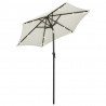 Parasol ogrodowy z LED, piaskowy, 200x211 cm, aluminium