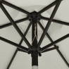 Parasol ogrodowy z LED, piaskowy, 200x211 cm, aluminium