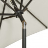 Parasol ogrodowy z LED, piaskowy, 200x211 cm, aluminium