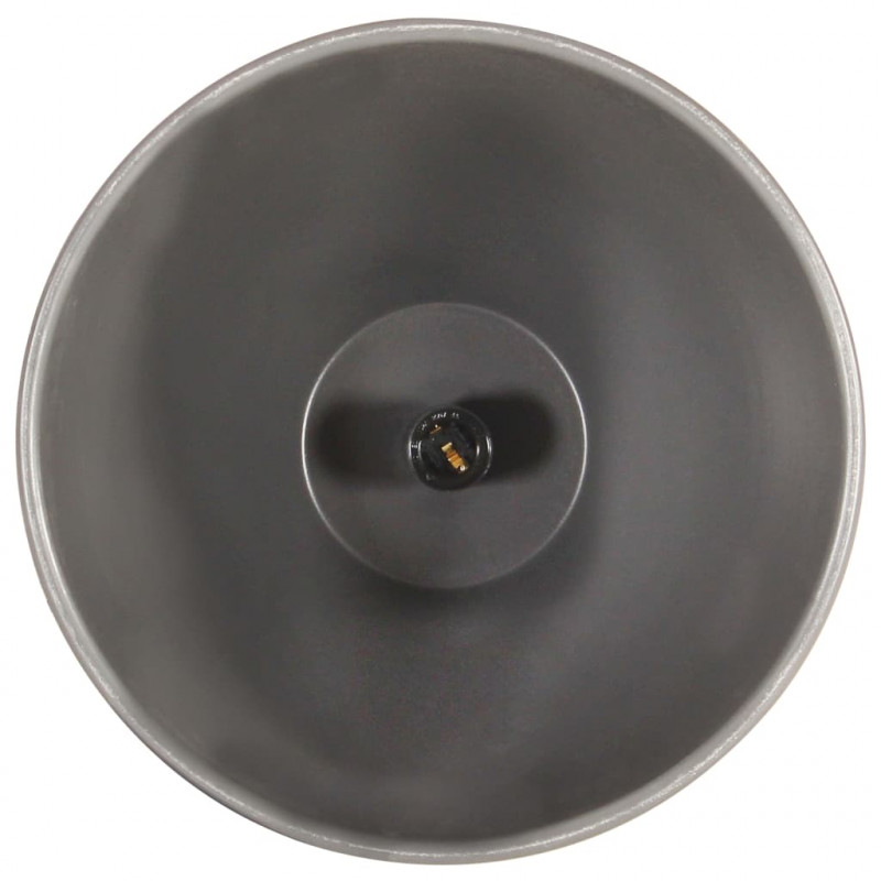 Industrialna lampa wisząca, szare żelazo i drewno, 35 cm, E27
