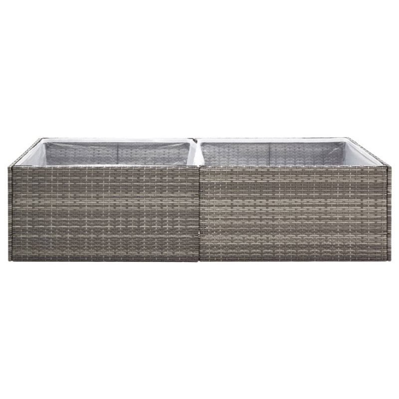 Donica ogrodowa, szara, 157x80x40 cm, rattan PE