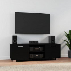 Szafka pod TV, czarna, 120x40,5x35 cm, materiał drewnopochodny