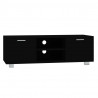 Szafka pod TV, czarna, 120x40,5x35 cm, materiał drewnopochodny