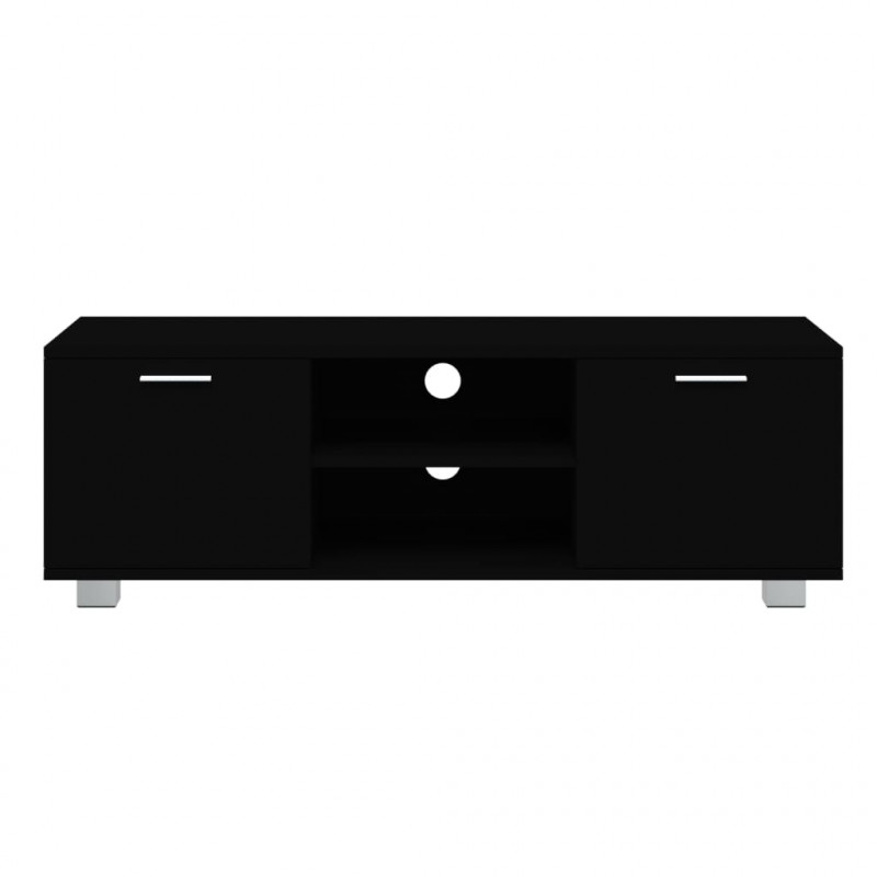 Szafka pod TV, czarna, 120x40,5x35 cm, materiał drewnopochodny
