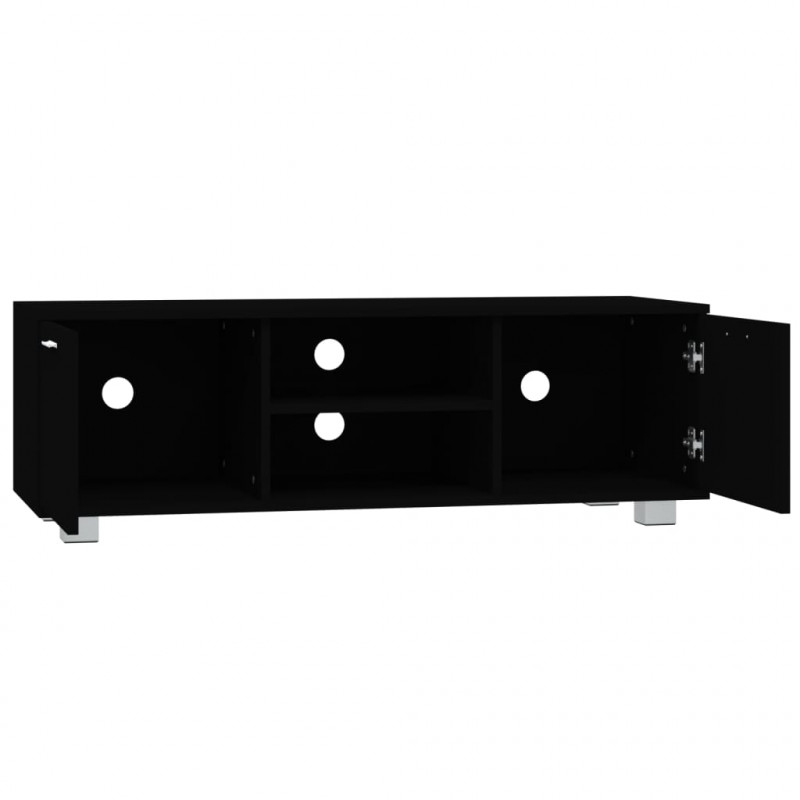 Szafka pod TV, czarna, 120x40,5x35 cm, materiał drewnopochodny