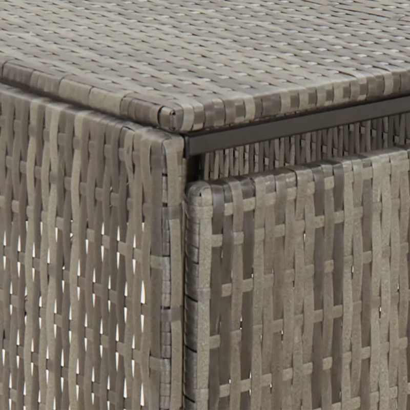 Osłona na 2 kosze na śmieci, szara, 140x80x117 cm, polirattan