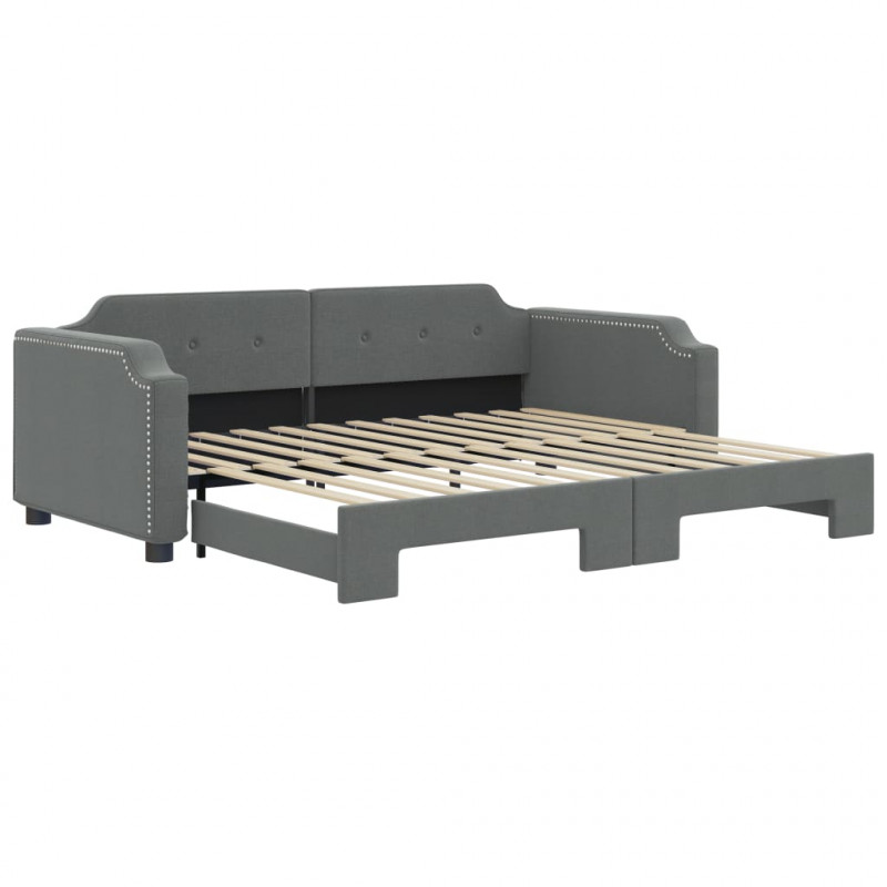 Sofa rozsuwana, ciemnoszara, 90x200 cm, tkanina