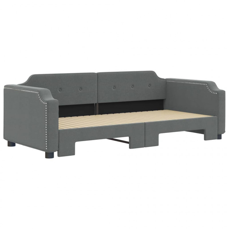Sofa rozsuwana, ciemnoszara, 90x200 cm, tkanina