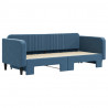 Sofa rozsuwana, niebieska, 90x200 cm, aksamit