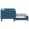 Sofa rozsuwana, niebieska, 90x200 cm, aksamit