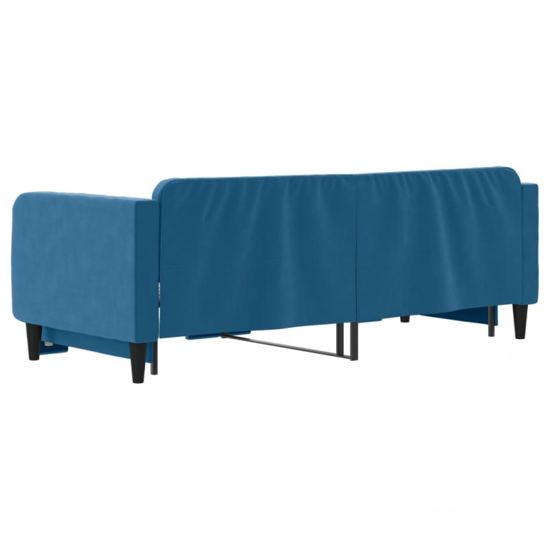 Sofa rozsuwana, niebieska, 80x200 cm, aksamit