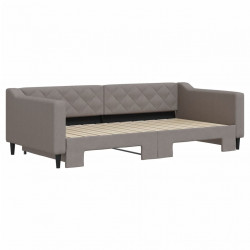 Sofa rozsuwana, kolor taupe, 100x200 cm, tkanina