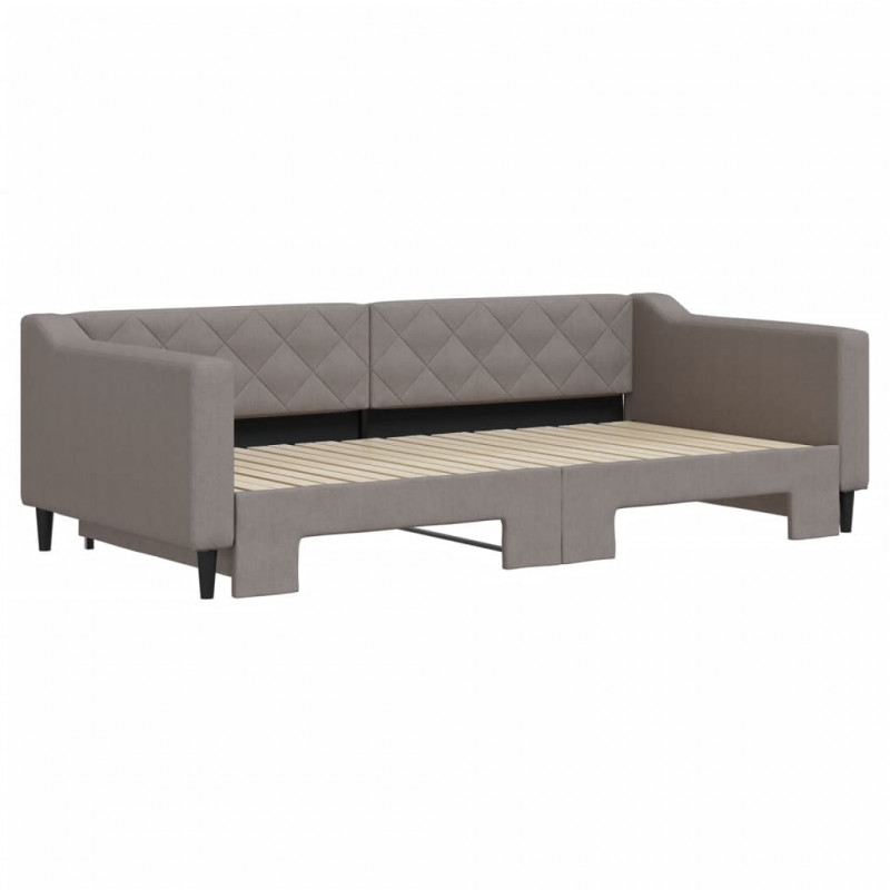 Sofa rozsuwana, kolor taupe, 100x200 cm, tkanina