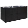 Donica ogrodowa, czarna, 157x80x80 cm, rattan PE
