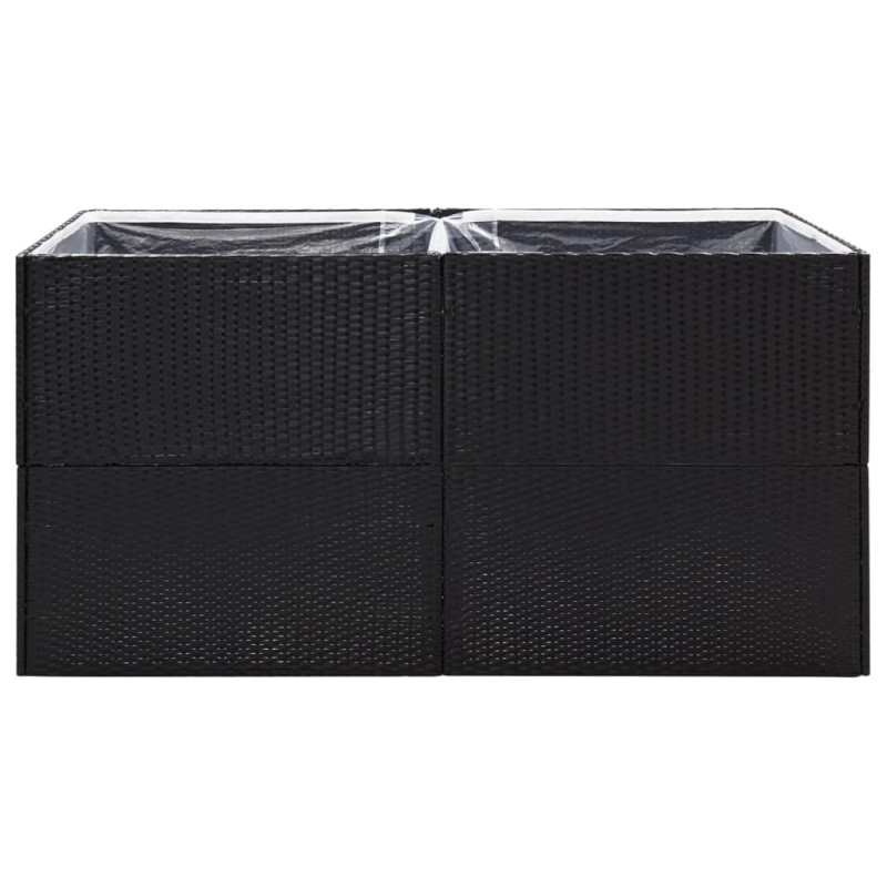 Donica ogrodowa, czarna, 157x80x80 cm, rattan PE