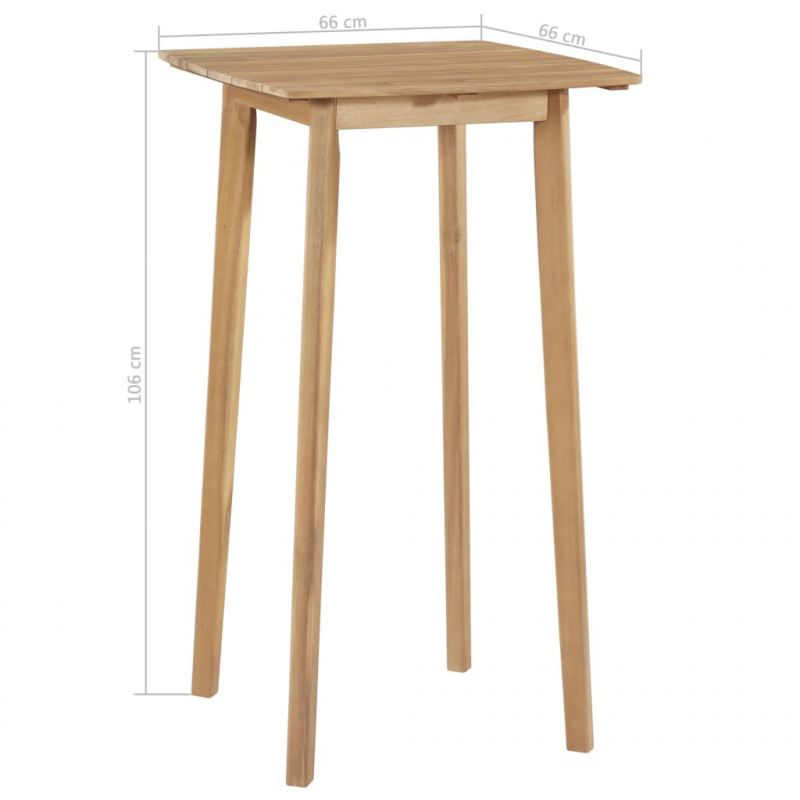 Stolik barowy, 60x60x105 cm, lite drewno akacjowe