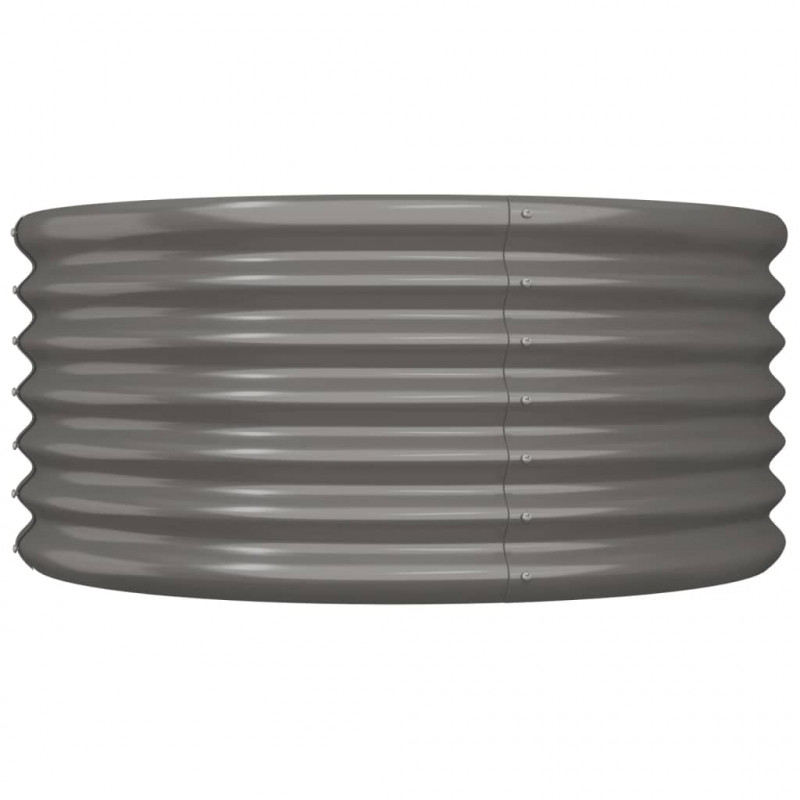 Donica ogrodowa, malowana proszkowo stal, 80x80x36 cm, szara