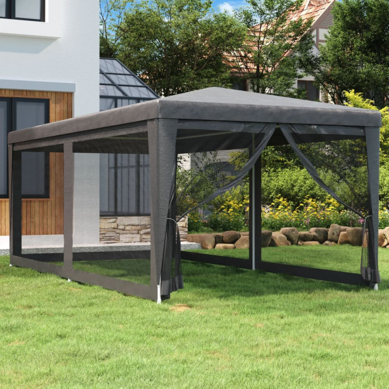 Namiot imprezowy z 6 ścianami z siatki, antracyt, 3x6 m, HDPE