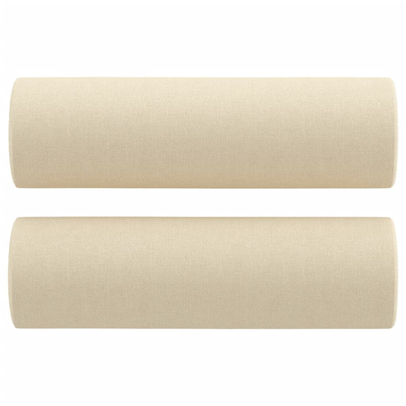 2-osobowa sofa z poduszkami, kremowa, 140 cm, tkanina