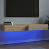 Szafki telewizyjne z LED, 2 szt., dąb sonoma, 60x35x15,5 cm