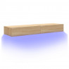 Szafki telewizyjne z LED, 2 szt., dąb sonoma, 60x35x15,5 cm
