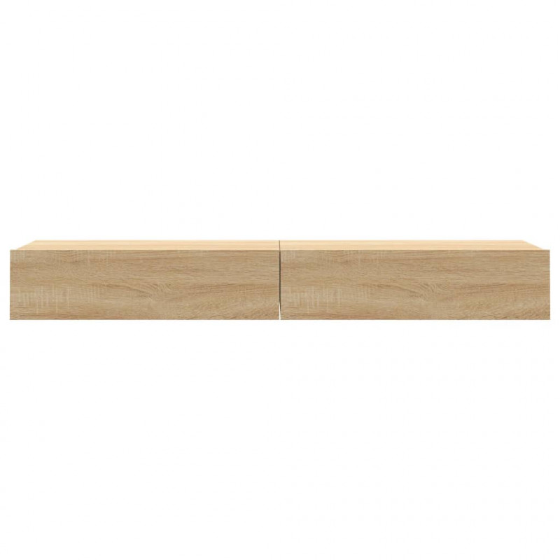 Szafki telewizyjne z LED, 2 szt., dąb sonoma, 60x35x15,5 cm