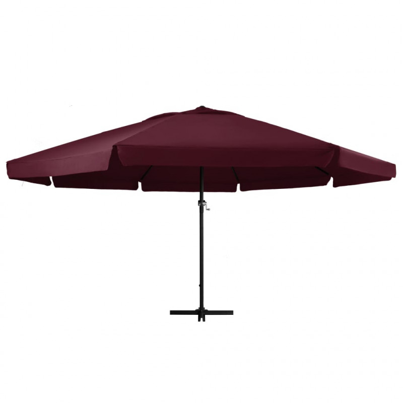 Parasol ogrodowy na aluminiowym słupku, 600 cm, bordowy