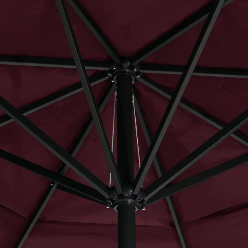 Parasol ogrodowy na aluminiowym słupku, 600 cm, bordowy