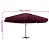 Parasol ogrodowy na aluminiowym słupku, 600 cm, bordowy