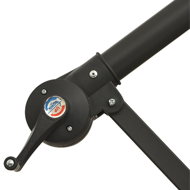 Parasol wiszący z LED i stalowym słupkiem, winna czerwień