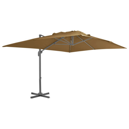 Parasol wiszący z aluminiowym słupkiem, 400x300 cm, taupe